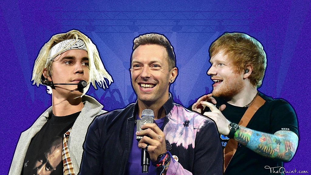 While Justin Bieber and Coldplay have already had concerts in Mumbai, Ed Sheeran will be performing in the city in November. (Photo: <b>The Quint</b>)