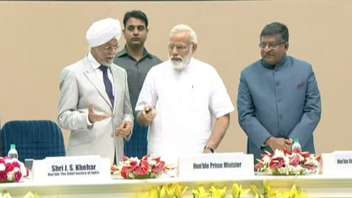 Prime Minister Narendra Modi inaugurated the Integrated Case Management System on Wednesday. (Photo Courtesy: Twitter/<a href="https://twitter.com/iPankajShukla/status/862188419769786368">@iPankajShukla</a>)