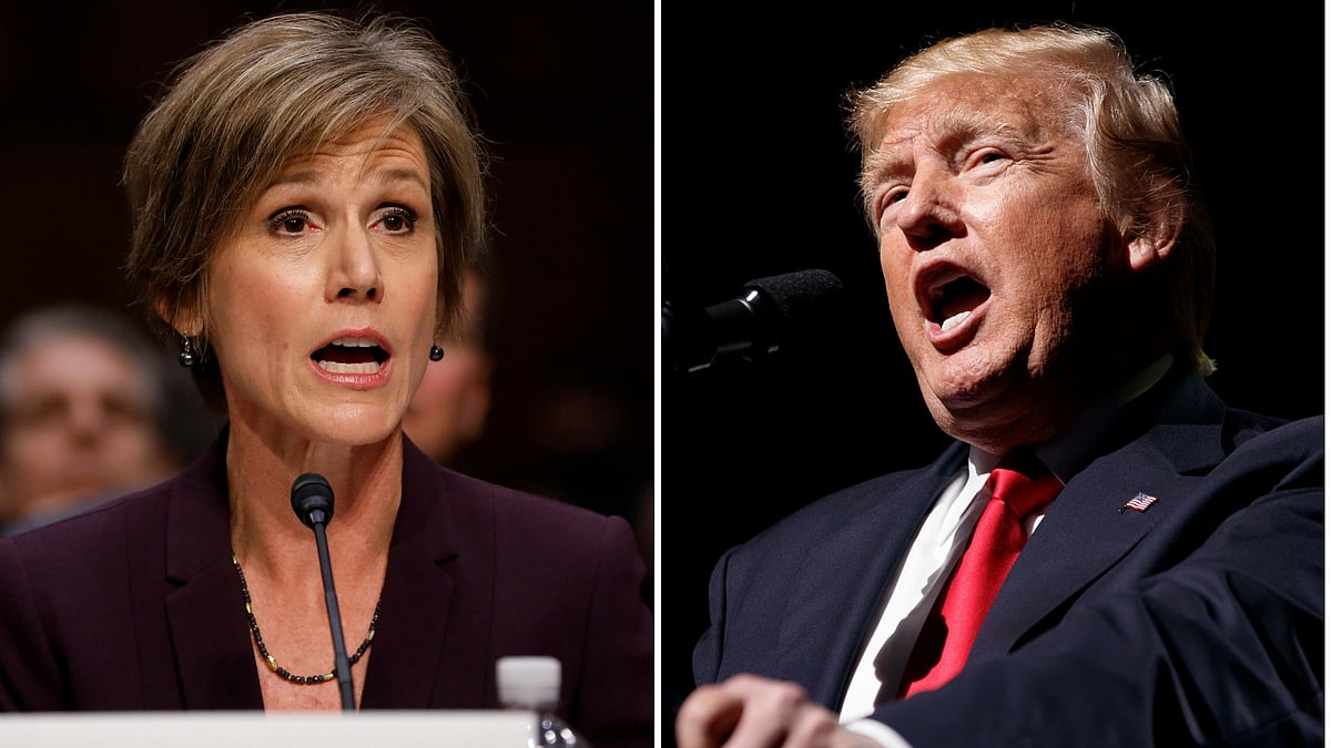Former Acting Attorney General Sally Yates testifies  before the Senate Judiciary Committee on Capitol Hill, Washington, DC. (Photo: Reuters/Altered by <b>The Quint</b>)