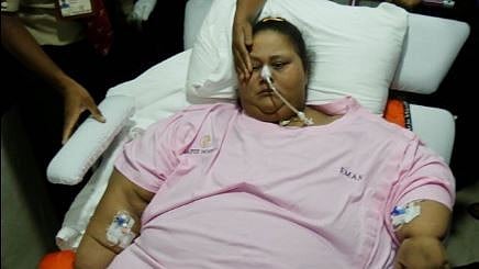 Eman reached Burjeel Hospital on Friday and was kept under observation at the intensive care unit (ICU). (Photo Courtesy: <a href="https://twitter.com/search?f=images&q=eman%20ahmed&src=typd">Twitter</a>)