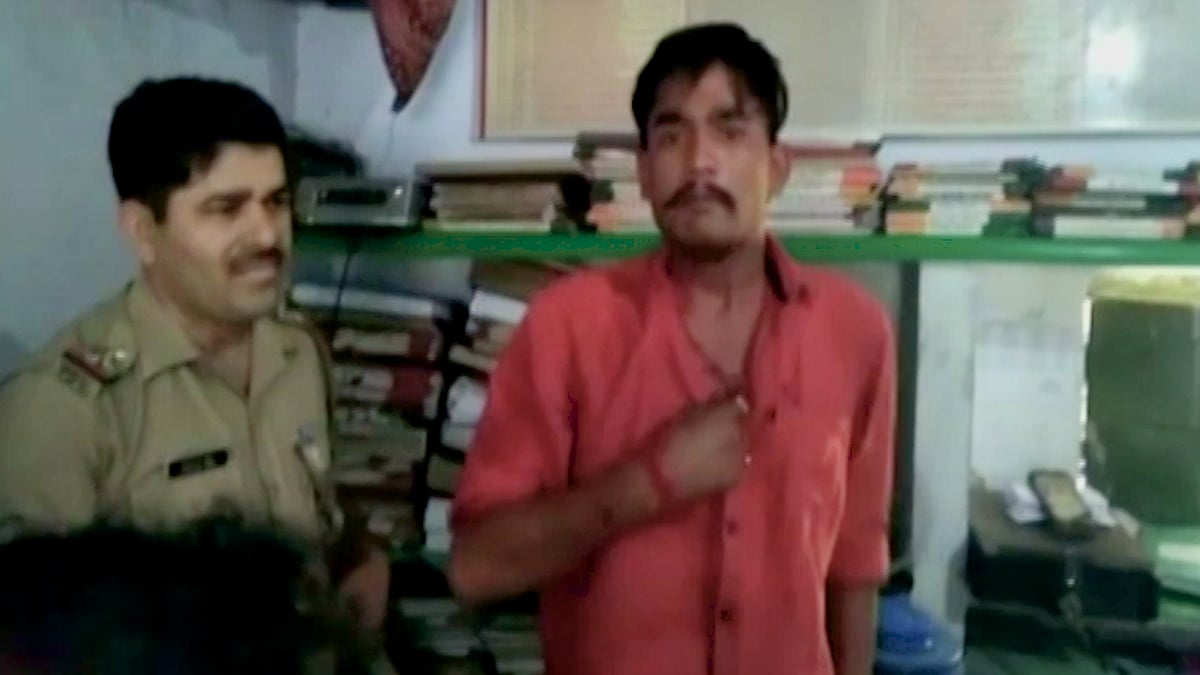 Mohit Yadav was caught on camera slapping the cops and hurling abuses. (Photo: ANI Screengrab)