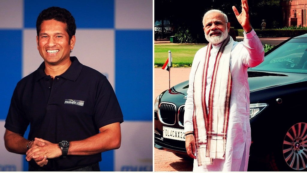 Sachin Tendulkar (L) and Narendra Modi (R). (Photo: T<b>he Quint</b>)