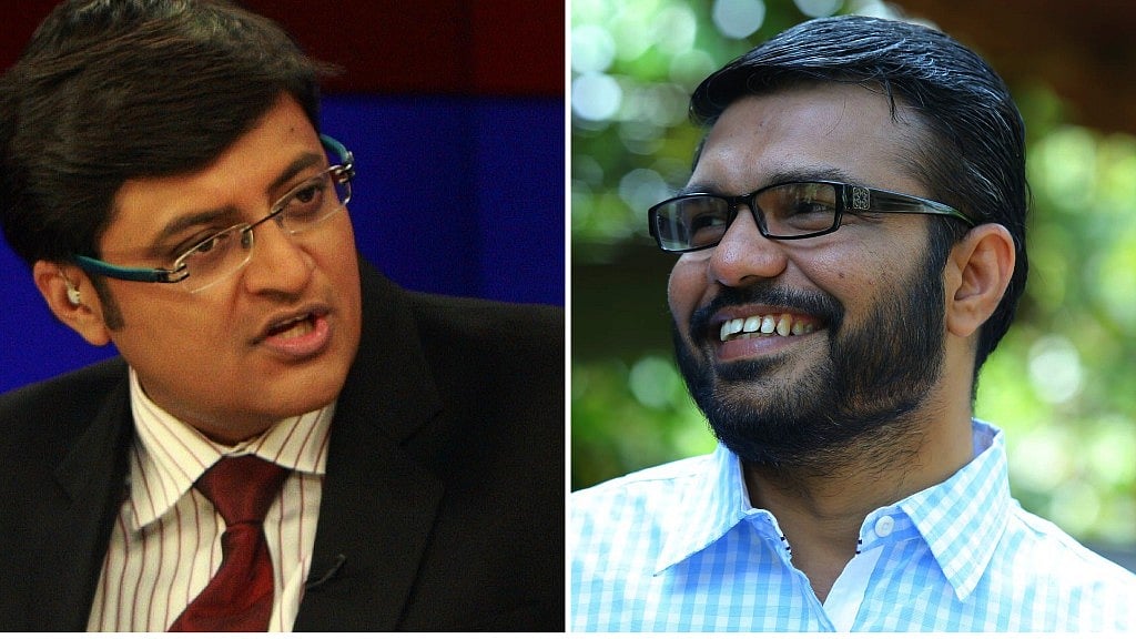 In a vitriolic open letter to Arnab Goswami, Kerala MP MB Rajesh calls out the former for poor behavior, lack of ethics and more. (Photo: Altered by <b>The Quint</b>)