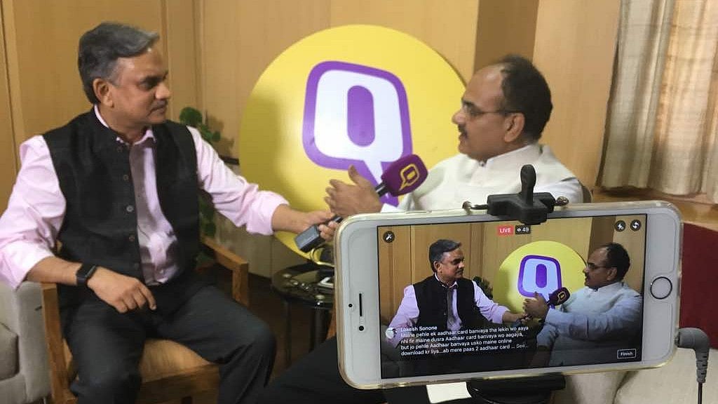 Dr Ajay Bhushan Pandey, CEO of UIDAI, stressed that the data collected for Aadhaar is safe. (Photo: Neeraj Gupta/<b>The Quint</b>)