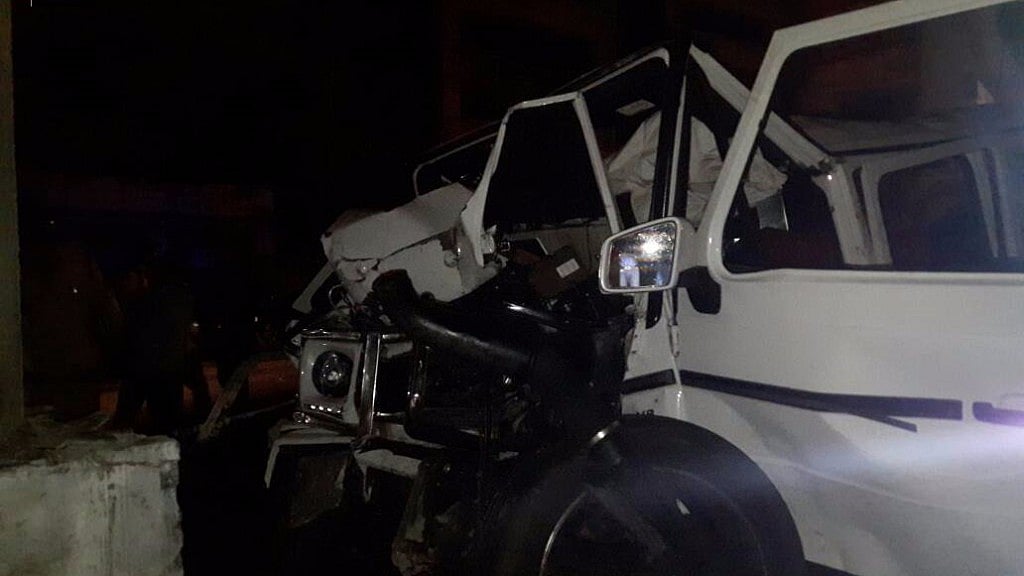 The unrecognisable remains of Narayana’s son’s Mercedes Benz G 63 (Photo: ANI)