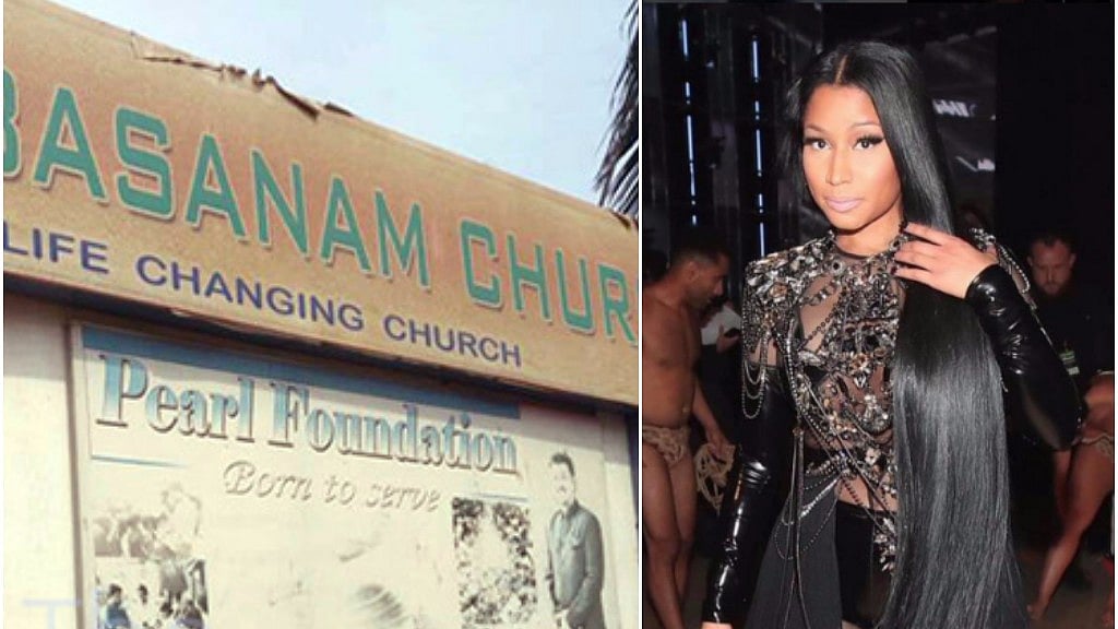 The Pearl Foundation at Thiruvalluvar Nagar, funded by Nicki Minaj. (Photo Courtesy: The News Minute/Instagram: @nickyminaj/Altered by <b>The Quint</b>)