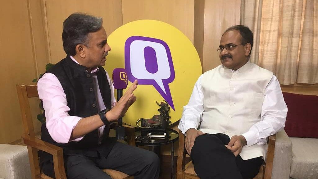 UIDAI CEO Dr. Ajay Bhushan Pandey said that reports of leaks from the Aadhaar database are incorrect. (Photo: Neeraj Gupta/The Quint)