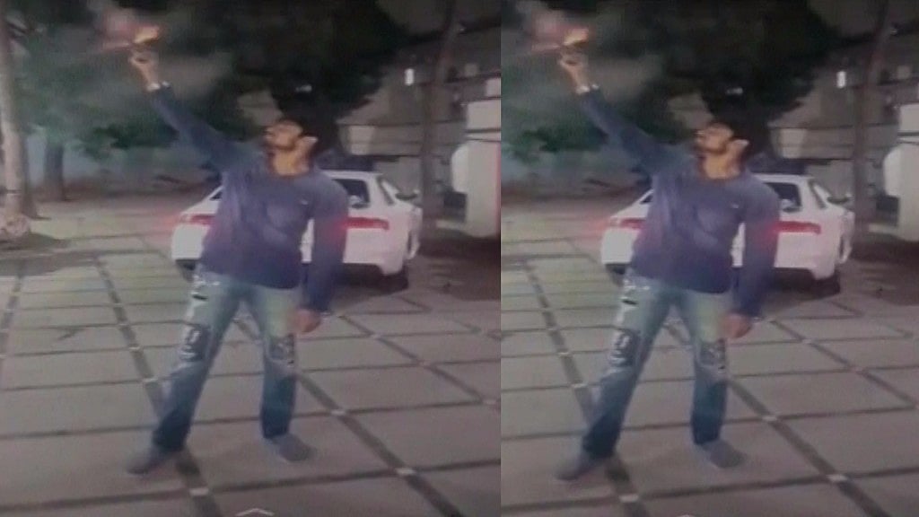 A case has been booked against the accused under the Arms Act. (Photo: ANI Screengrab)