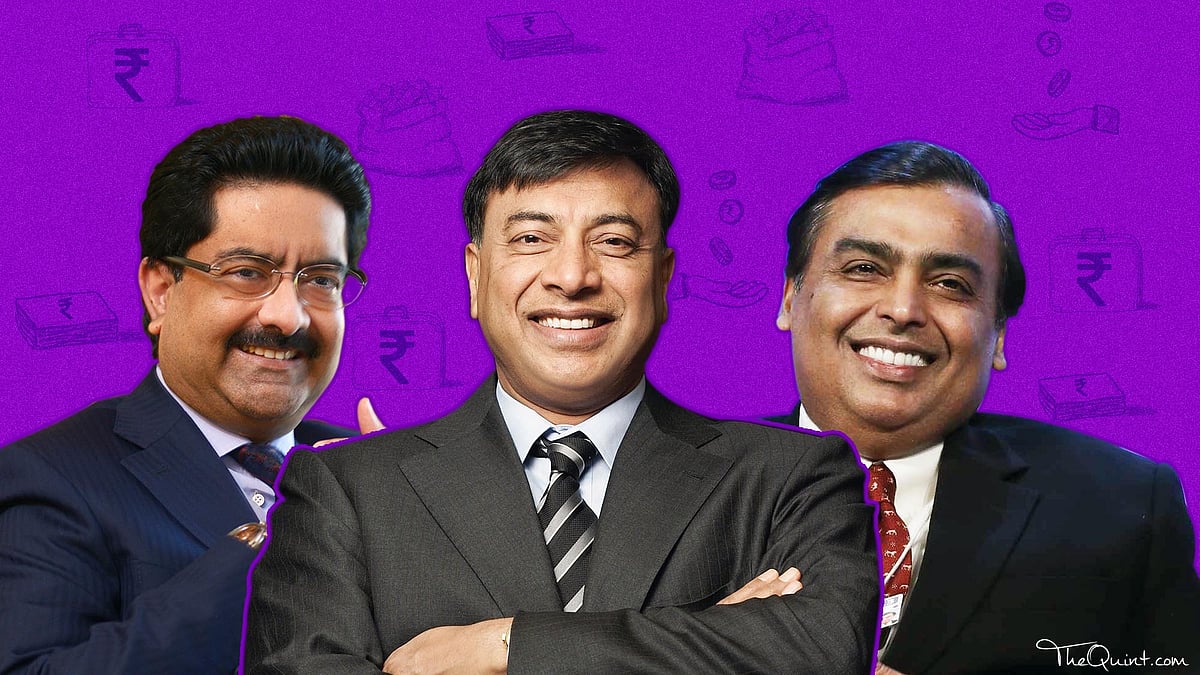 Kumar Mangalam Birla (left), Lakshmi Mittal (centre), Mukesh Ambani (right) fall in the richest Indians club.