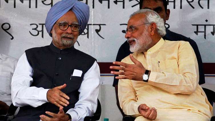 File image of Prime Minister Narendra Modi and former prime minister Manmohan Singh at Parliament House Lawns in New Delhi on 6 December 2018. Image used for representation purposes only. 