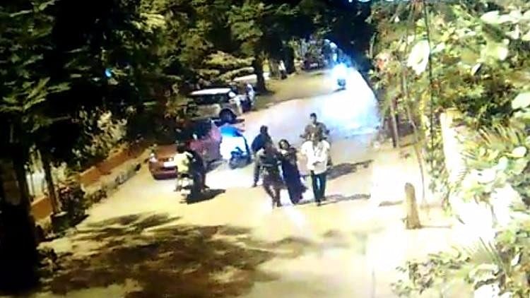 A screenshot of the CCTV footage of the woman. (Photo Courtesy: The News Minute)