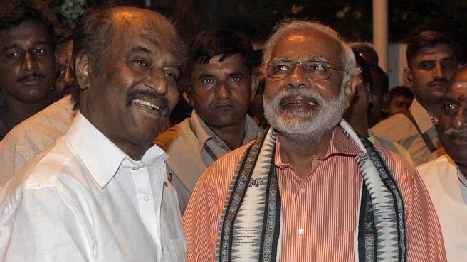 Rajinikanth (left) with PM Narendra Modi (right). (Photo: Reuters)
