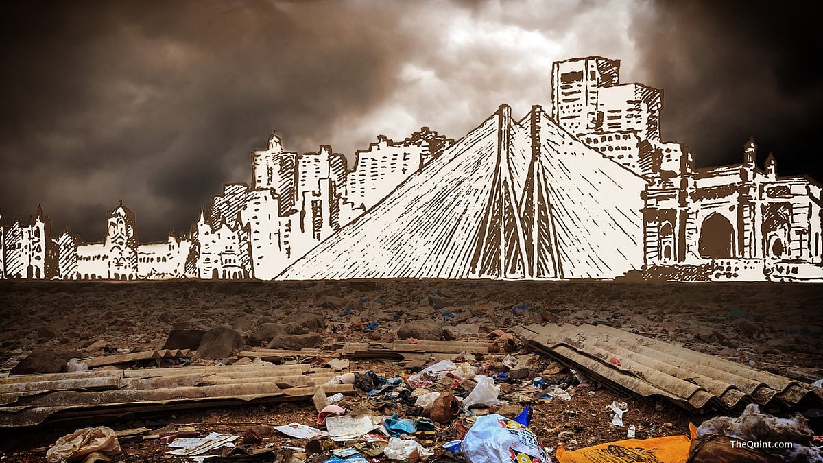 Several stretches of the Mithi river have no water and are strewn with garbage. 
