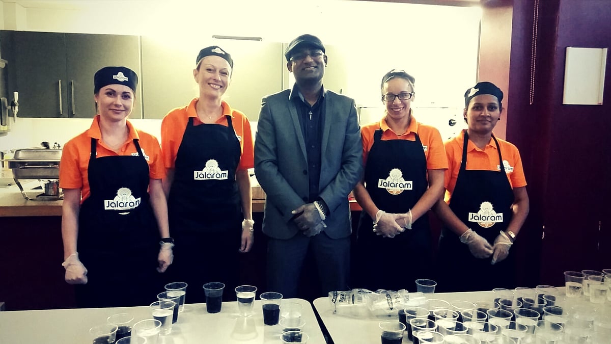 Rikul Patel, the owner of Jalaram Food, with his staff. (Photo Courtesy: Rikul Patel)