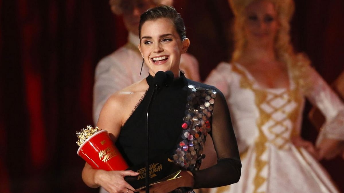 MTV did away with ‘male’ and ‘female’ category awards and gave a gender-neutral ‘Best Actor’ award to Watson. (Photo Courtesy: YouTube screenshot)