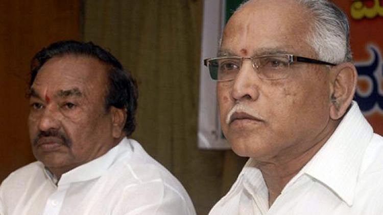 What began as a tiff between BS Yeddyurappa (right) and KS Eshwarappa (left) has taken a turn for the worse. (Photo Courtesy: The News Minute)