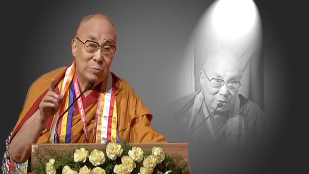 The Dalai Lama urged India to find a perfect combination of modern technology and ancient knowledge. (Photo: ANI Screengrab)