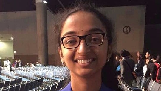 Sahithi Pingali, a Class XII student from Bengaluru. (Photo Source: Facebook/<a href="https://www.facebook.com/InventureAcademy/photos/pcb.1654904847883302/1654904197883367/?type=3&theater">InventureAcademy</a>)