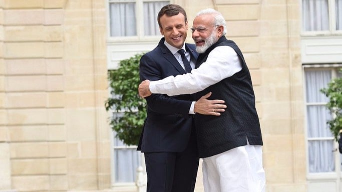Prime Minister Narendra Modi with French President Emmanuel Macron.