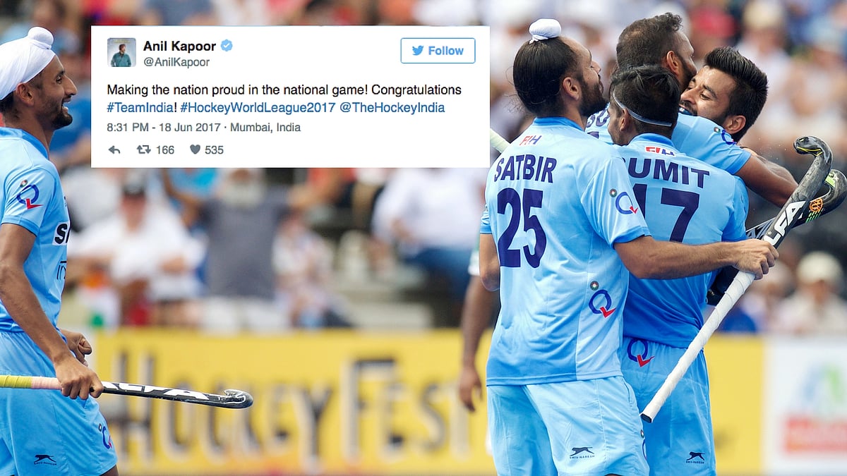 The Indian hockey team beat Pakistan on Sunday. (Photo: Hockey India/Altered by <b>The Quint</b>)