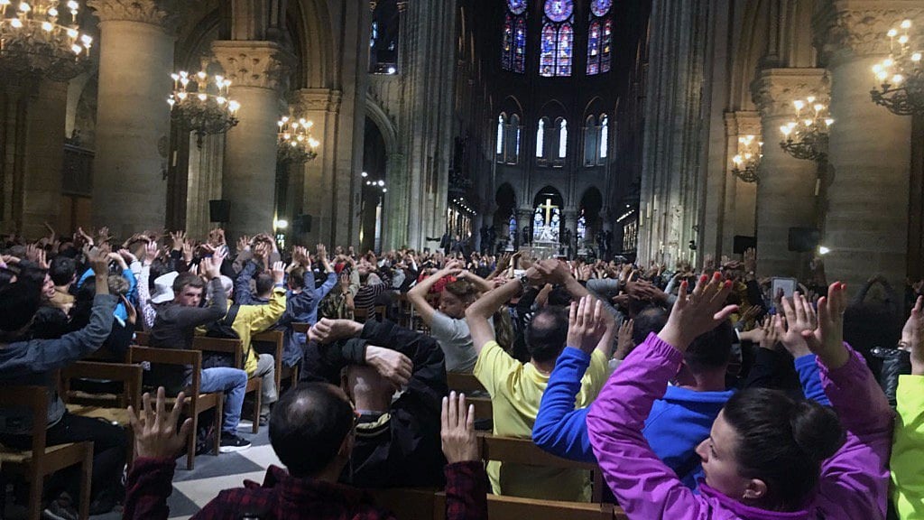 Hundreds siege refuge in the Cathedral (Photo: AP screengrab)