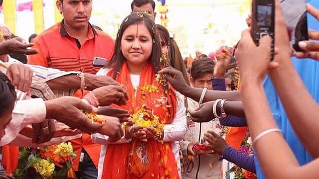 Sadhvi Saraswati also wanted Hindus to keep arms in their homes to protect themselves. (Photo Courtesy: Facebook/Devi Sadhvi Saraswati)