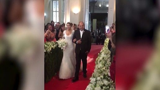 The bride was living the most perfect moment of her life, but only till the aisle. (Photo: AP Screengrab)