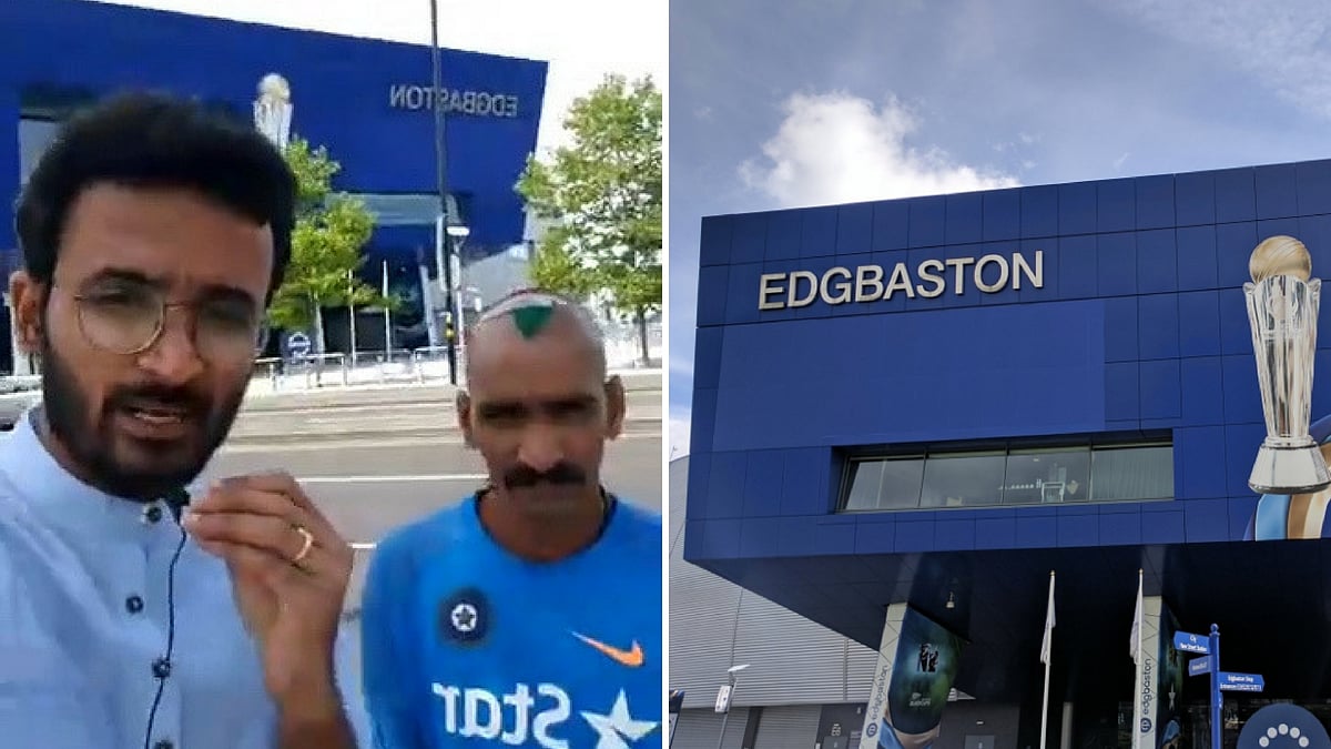 <b>The Quint</b> caught up with Sachin Tendulkar’s biggest fan Sudhir Gautam outside the Edgbaston stadium. (Photo: <b>The Quint</b>)
