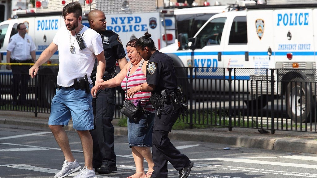 Scene outside New York’s Bronx Lebanon Hospital where the shooting took place.&nbsp;