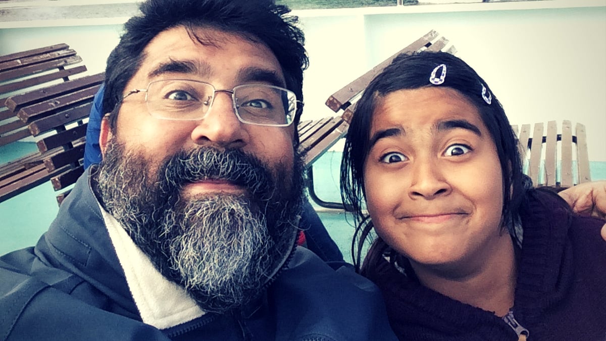 Papa, when I kiss you your beard feels very tingly. (Photo: Ira Khanna)