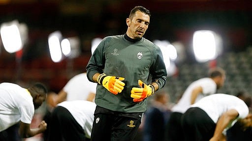 Juventus goalkeeper Gianluigi Buffon attends a training session at the Millennium Stadium in Cardiff, Wales. (Photo:AP)