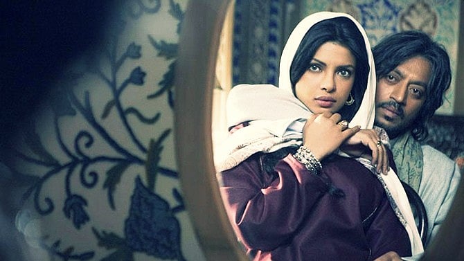 Priyanka Chopra and Irrfan Khan in a scene from <i>Saat Khoon Maaf. </i>