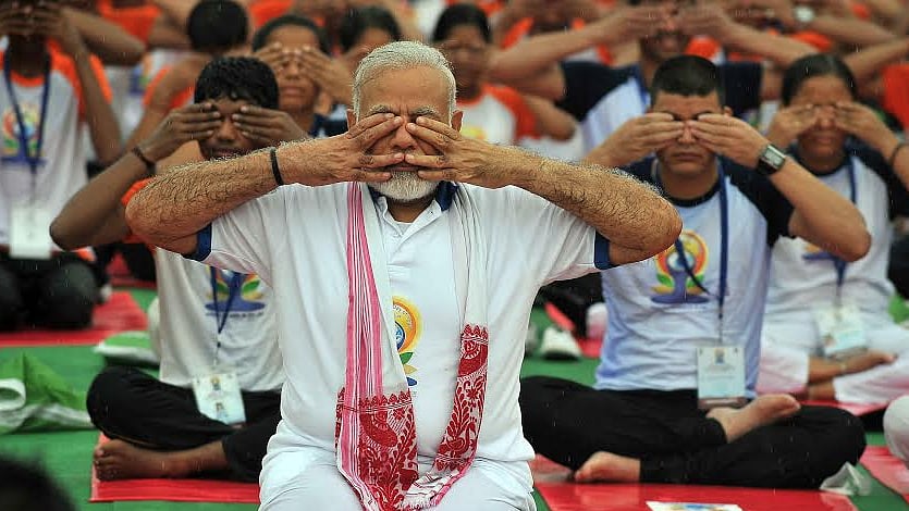 Prime Minister Narendra Modi at Ambedkar Maidan in Lucknow. 