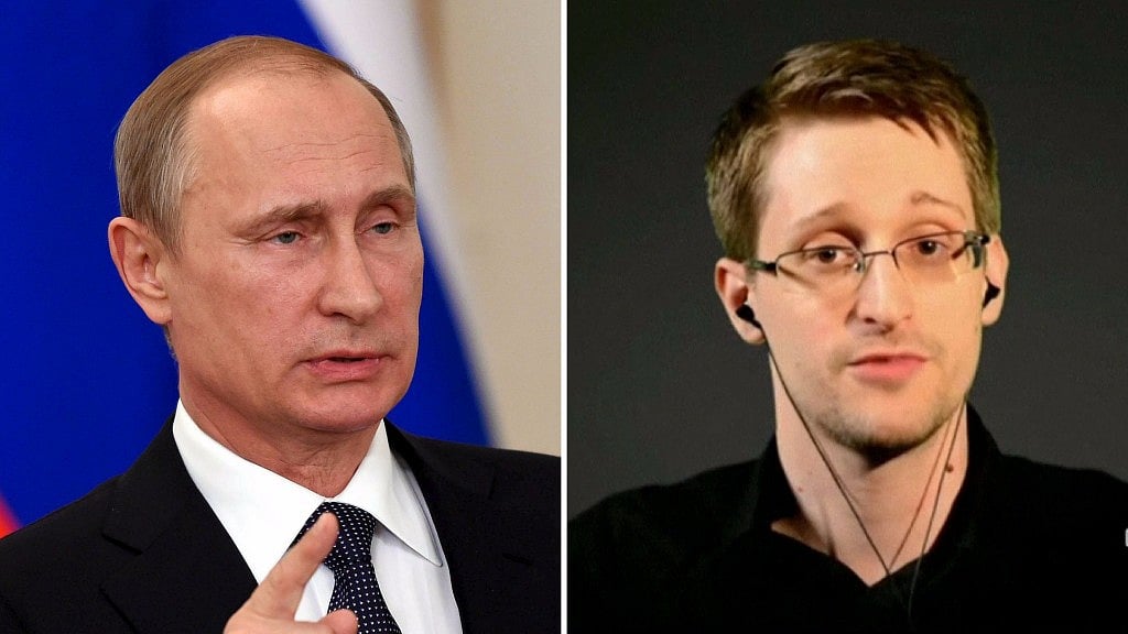 

Vladimir Putin (left) and Edward Snowden (right). (Photo: Reuters/AP screengrab)