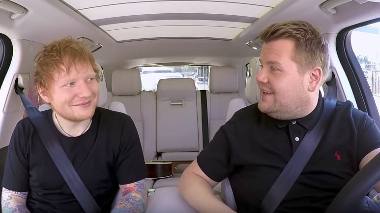 Ed Sheeran and James Corden. (Photo Courtesy: YouTube Screenshot)