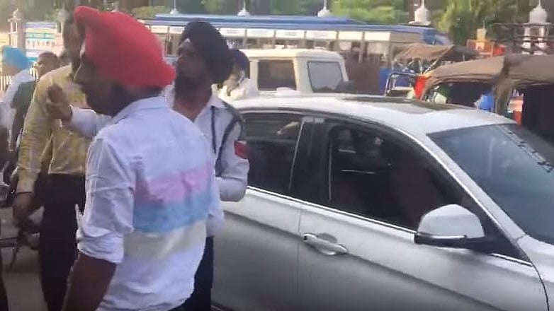 Constable Om Prakash tried to stop Himanshu Mittal from driving his BMW on the wrong side of the road.