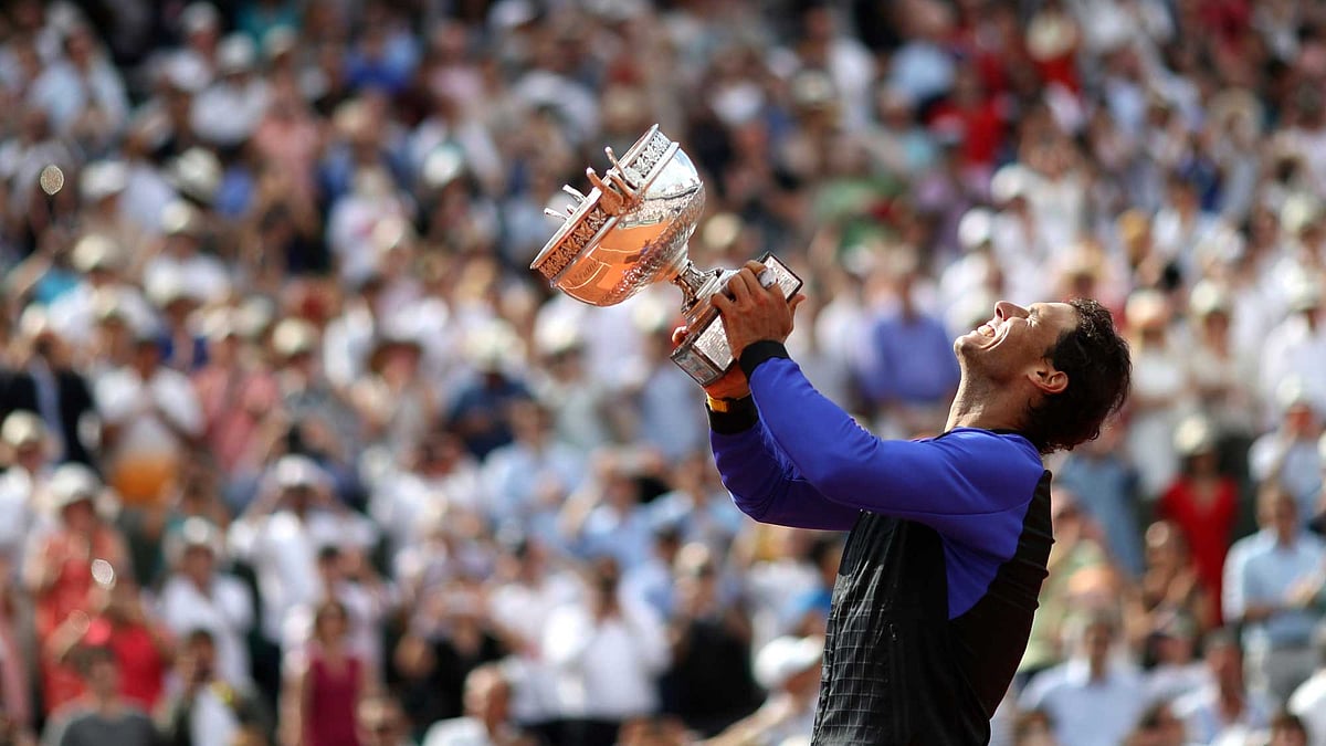Rafael Nadal with his French Open trophy. (Photo: AP)