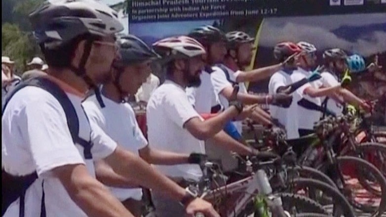 More than 25 bikers participated in the expedition. (Photo: ANI Screengrab)