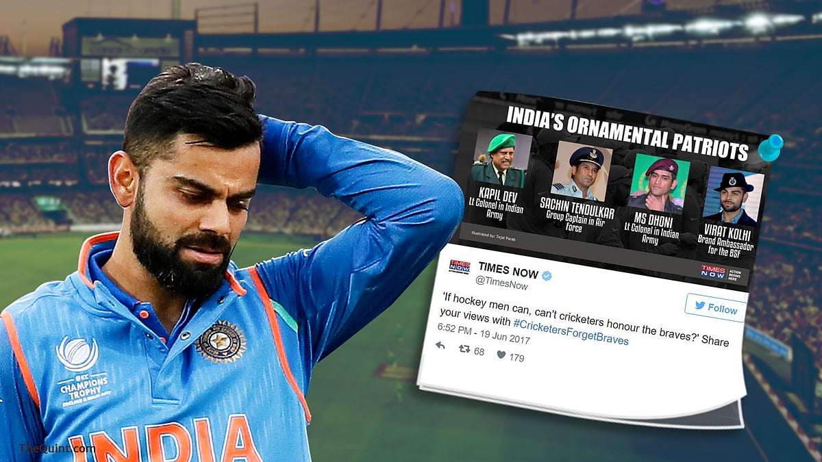 File photo of Virat Kohli. (Photo: AP/Altered by The Quint/Liju Joseph) 