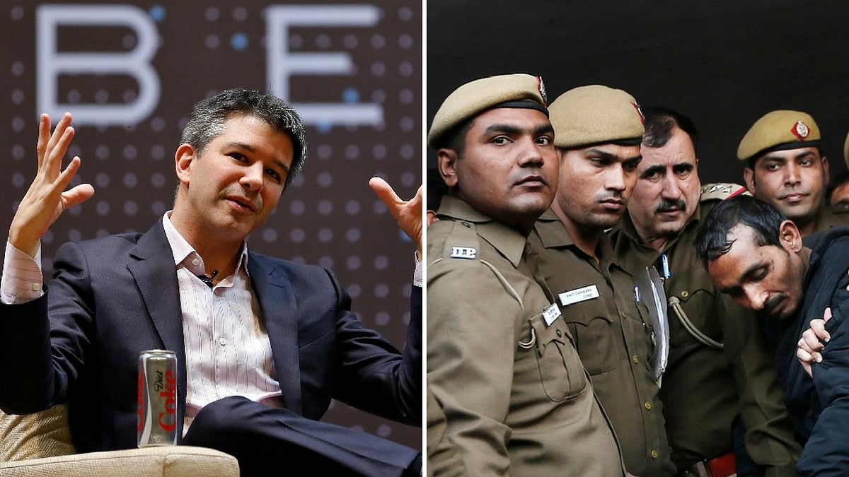 Former Uber CEO Travis Kalanick and Uber rape case convict Shiv Kumar Yadav. (Photo: Reuters)