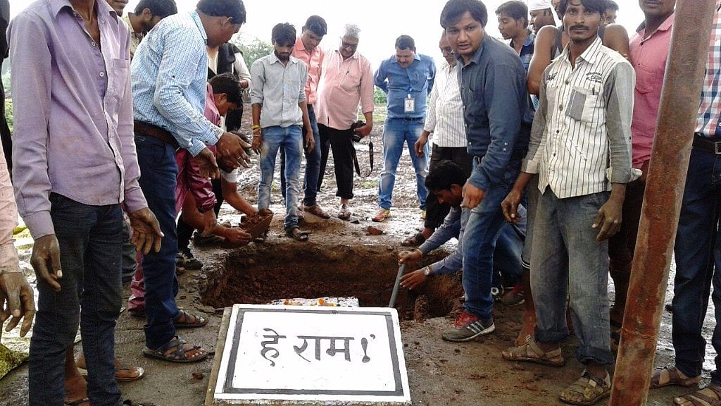 The Gandhi samadhi at Rajghat was dismantled.