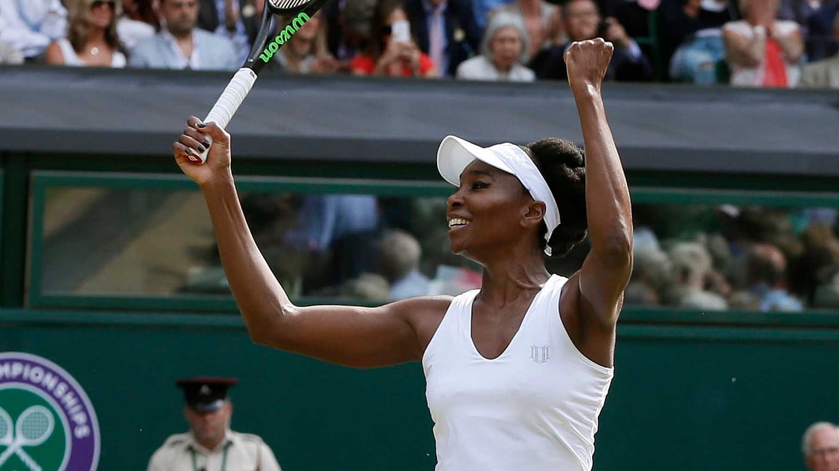 Venus Williams celebrates a point in his campaign to the women’s singles final at Wimbledon.