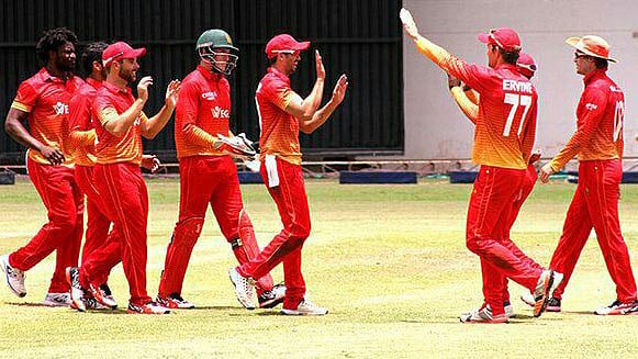 File photo of the Zimbabwe players celebrating a victory.