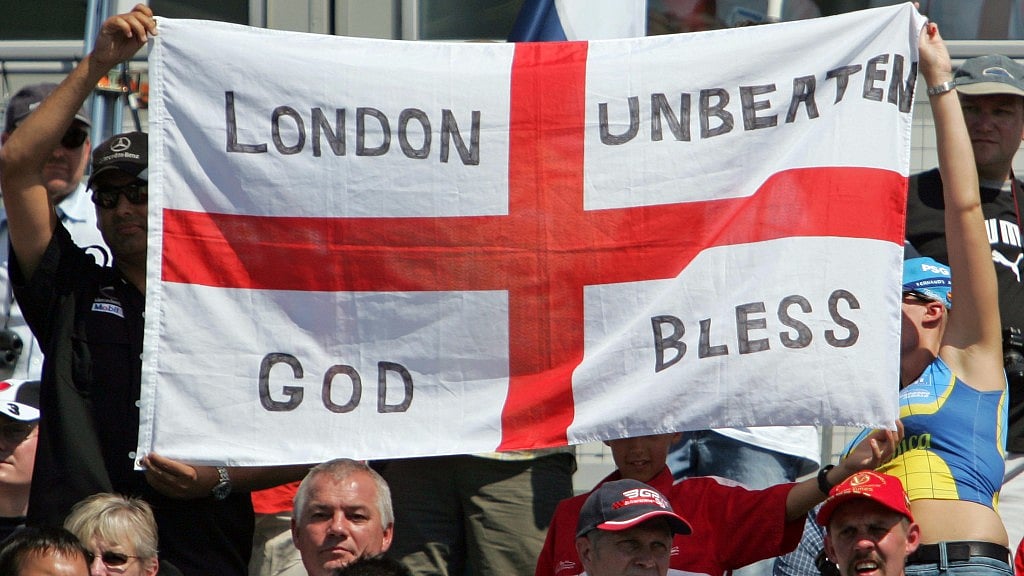 File photo of motor racing fans holding a banner, showing a message in reaction to the 2005  bombings in London, at the British Grand Prix at the Silverstone race track in Northamptonshire, central England.