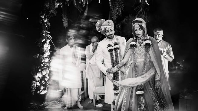 Mandana Karimi and Gaurav Gupta at their wedding. 