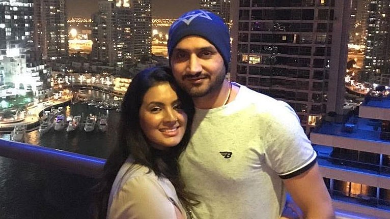 Harbhajan Singh and his wife Geeta Basra. 