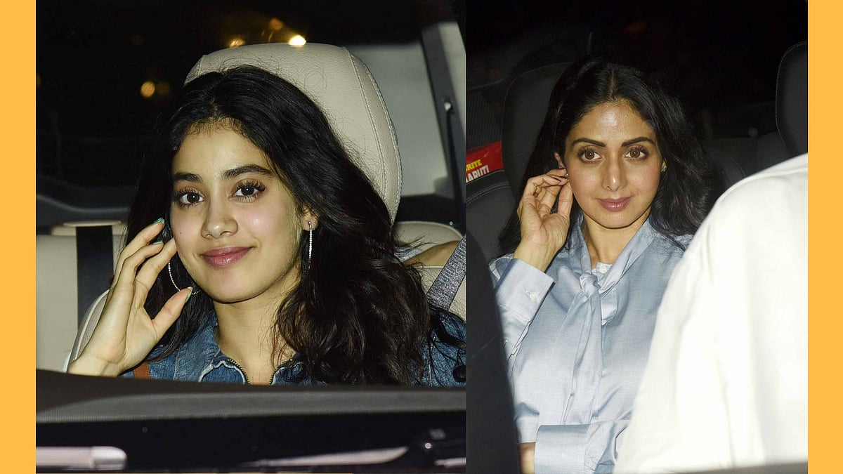 Jhanvi and Sridevi at the special screening of <i>Mom.</i>