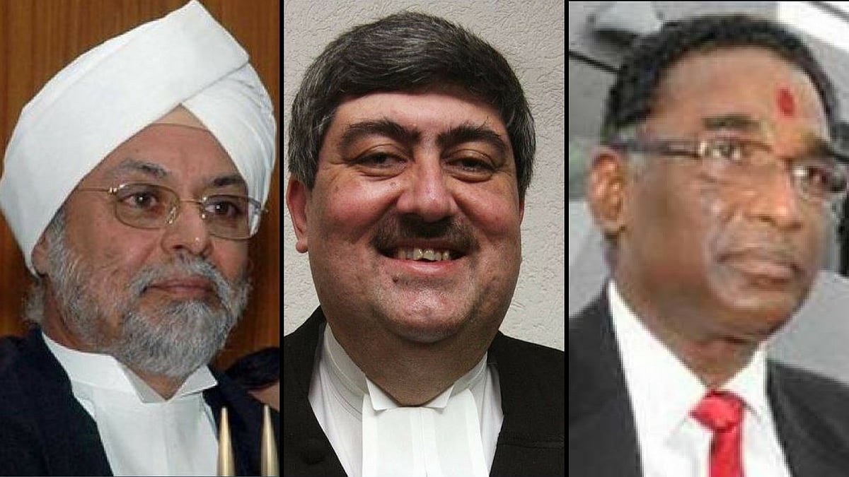 CJI JS Khehar, Justice Sanjay Kishan Kaul and Justice Chelameswar (from left to right) - three of the nine members of the Aadhaar bench.