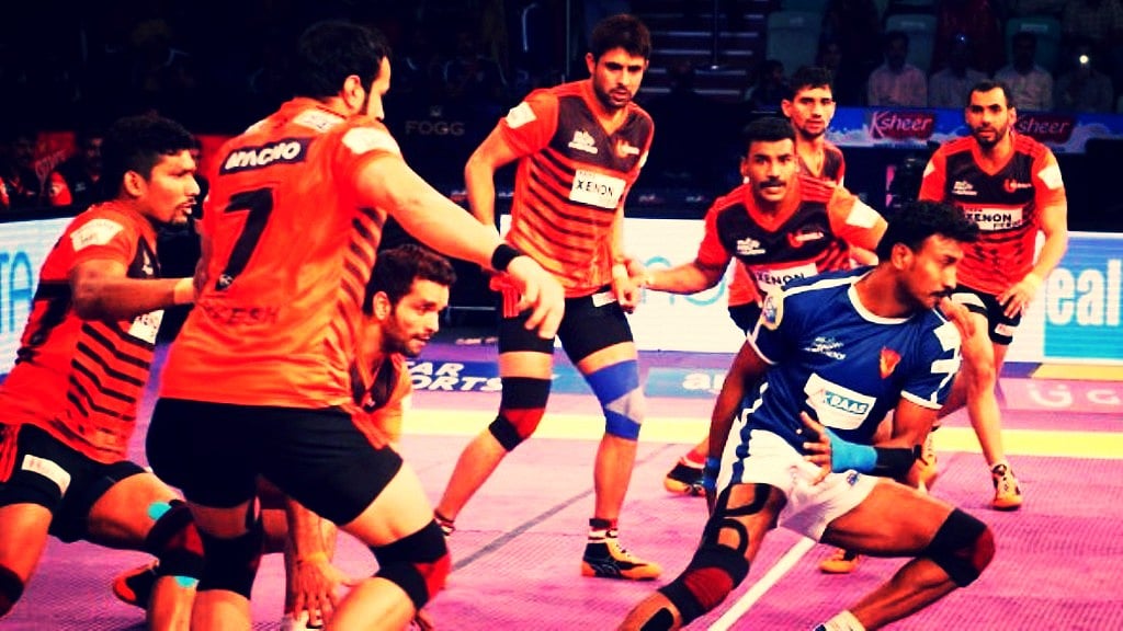 File photo of players in action during the fourth season of the Pro Kabaddi League.