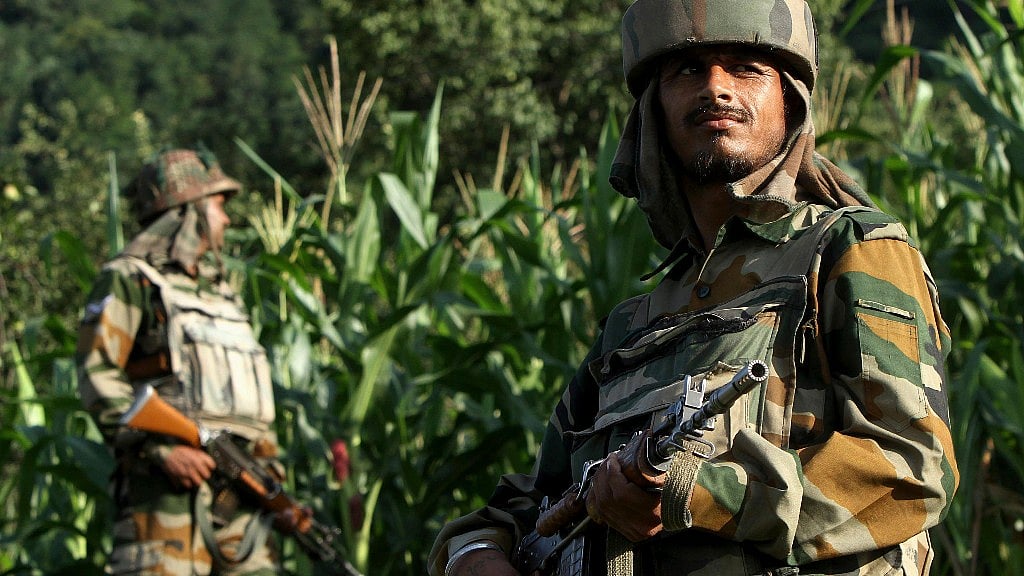 Indian soldiers patrolling the LoC near Srinagar. 